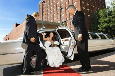 Wedding decoration of ordered limousines